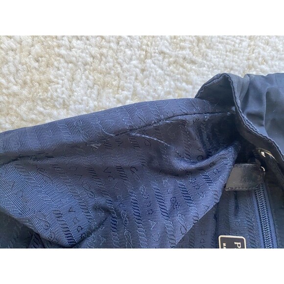 Authentic PRADA TESSUTO SILVER CHAIN / Leather Nylon Backpack - Black Silver - Picture 11 of 16